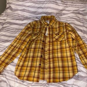 Yellow Katin Fred Flannel Button-Down Shirt Size Medium